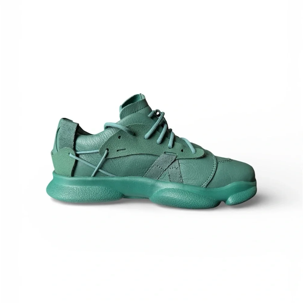 Camper Karst Green Teal Leather Sneakers Chunky Organic Sole Deadstock NWOT
